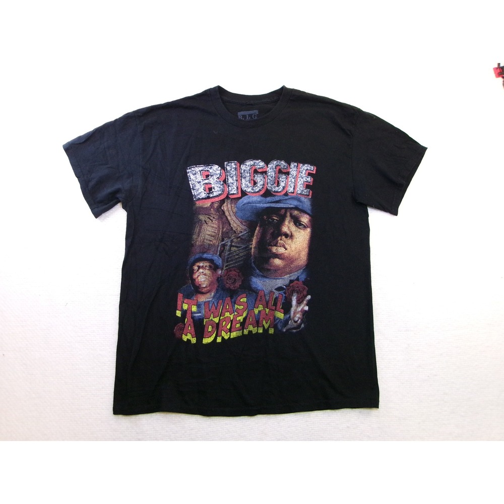 The Notorious B.I.G. Biggie Smalls It Was All A Dream Black Graphic T-Shirt L